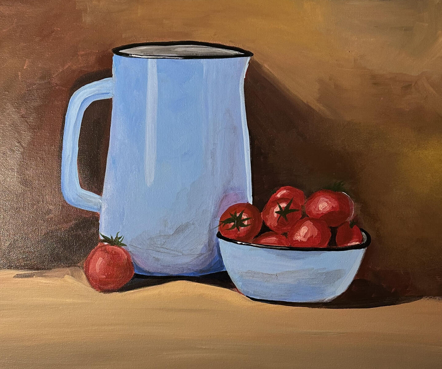 “Homegrown Tomatoes” acrylic, 70×50 cm